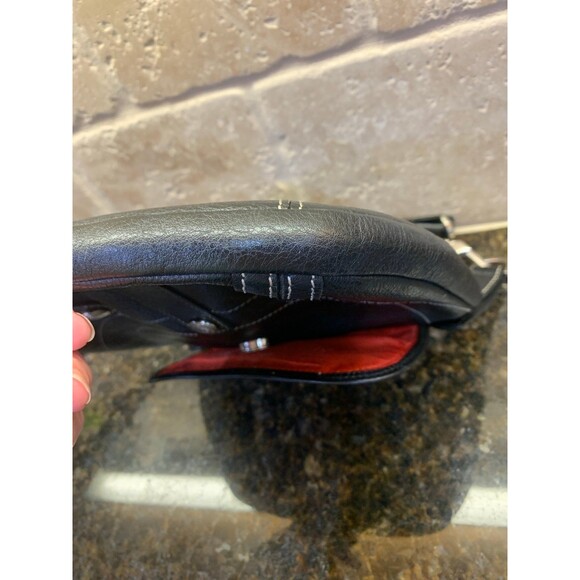 Vintage Longchamp Pebbled Black Leather with Silver Hardware Crossbody GUC - Picture 4 of 12